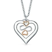 Bling Jewelry Ayllu Love Luck Unity BFF Open Heart Charm Pendant .925 Silver Two Tone