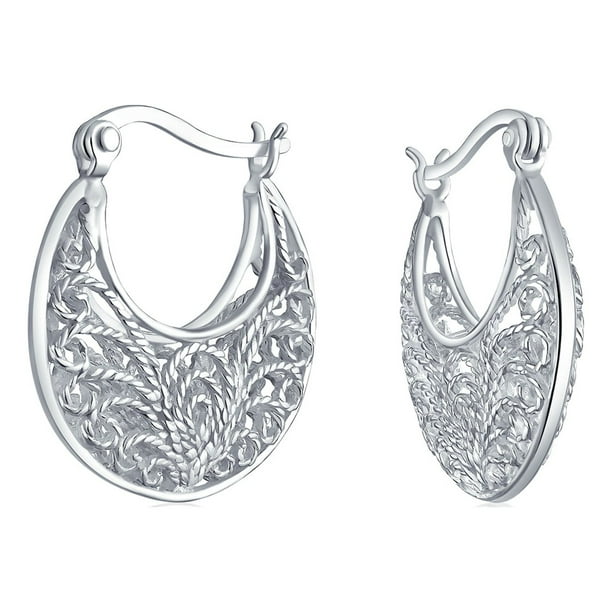 Vintage Bali Inspired Scroll Sterling Silver outlet Earrings