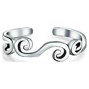 Bling Jewelry Bali Style Swirl Midi Band Toe Ring 925 Silver Sterling Adjustable