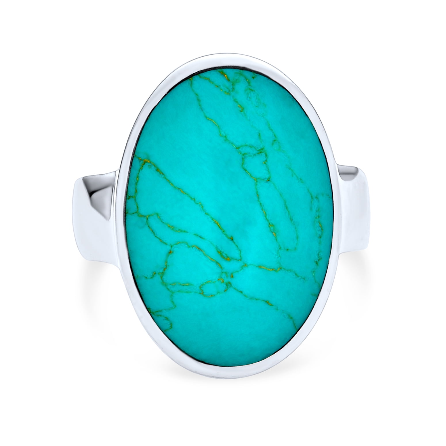 East-West Oval Turquoise Solitaire Ring with Diamonds | Angara
