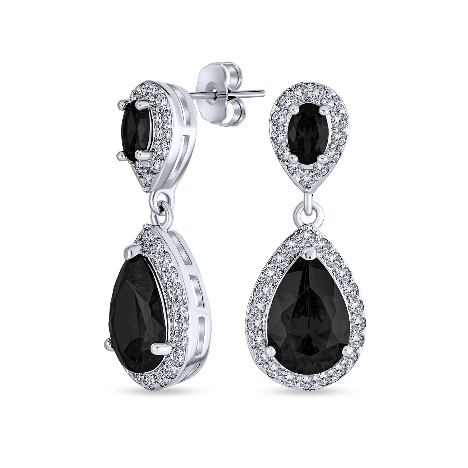 Prom Earrings Silver Rhinestone Long – Prom Magazine