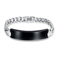 thumbnail image 1 of Bling Jewelry Mens Two Tone Black Cuban Link ID Bracelet for Men in Silver Tone Stainless Steel, 1 of 5