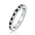 thumbnail image 1 of Bling Jewelry Black White CZ Eternity Band Ring Imitation Onyx Sterling Silver, 1 of 6