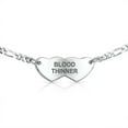 thumbnail image 1 of Bling Jewelry Womens Blank Dainty Oval or Heart Medical ID Bracelet Sterling Silver 6-7 Inch, 1 of 6