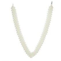 Bling Jewelry Bridal Collar Necklace V Shaped Imitation Pearl Rhodium Plated 16 Inch