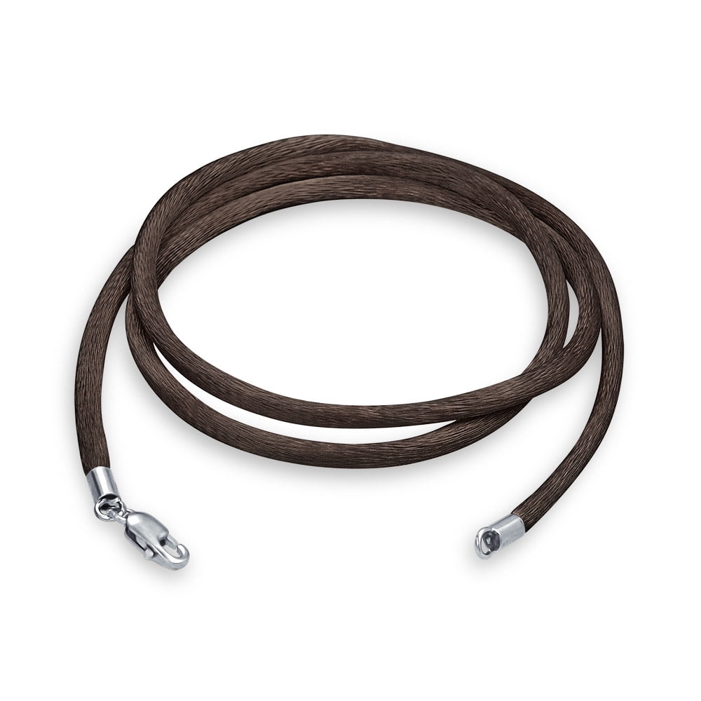 Silk cord necklace with sterling silver clasp deals