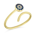 thumbnail image 1 of Bling Jewelry CZ Midi Knuckle Warp Evil Eye Ring Gold Plated .925 Sterling Silver, 1 of 6