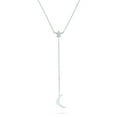 thumbnail image 1 of Bling Jewelry Womens Celestial Crescent Moon & Stars Star Lariat Pendant Y Necklace Sterling Silver, 1 of 4