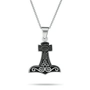Bling Jewelry Celtic Viking Knot Thor's Hammer Pendant Necklace .925Sterling Silver