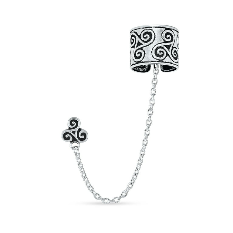 Bling Jewelry Celtic Wrap Cartilage Ear Cuff Chain Stud Earrings
