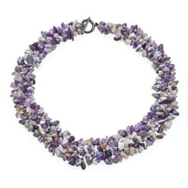 Bling Jewelry Chunky Purple Amethyst Stone Chips Statement Bib Necklace Collar