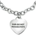 thumbnail image 1 of Bling Jewelry Womens Link Chain Red Medical ID Bracelet with Heart Tag Silver Tone 7-7.5 Inch, 1 of 5