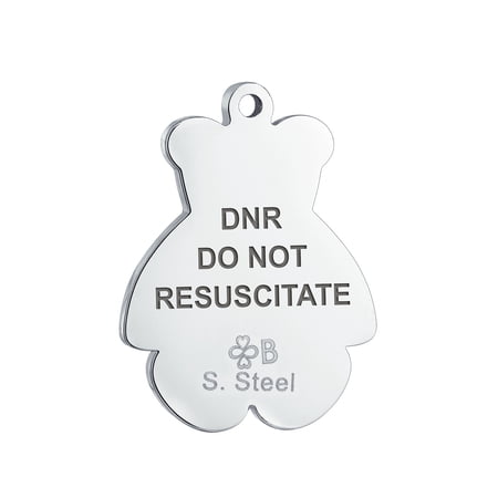 Bling Jewelry Womens DNR-Do Not Resuscitate Medical Alert ID Stretch Bead Bracelet Teddy Bear Charm