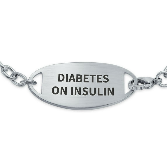 Bling Jewelry Womens Miami Cuban Link Medical ID Bracelet Stainless Steel 7.5 Inch