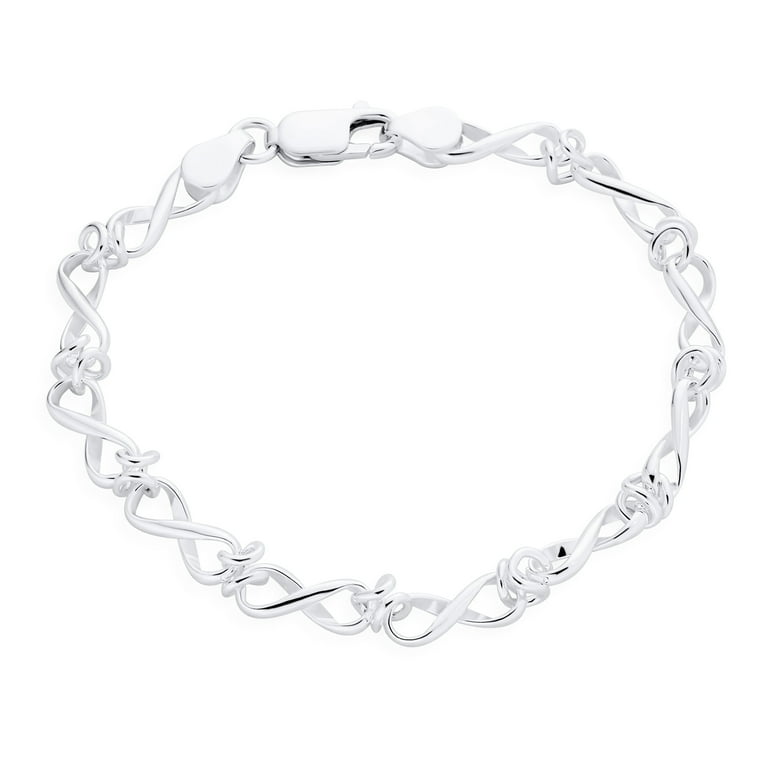 Figaro Figure 8 Chain Anklet Sterling Silver Adjustable Length Polished Figaro Figure 8 Chain Anklet Sterling Silver Adjustable Length Polished