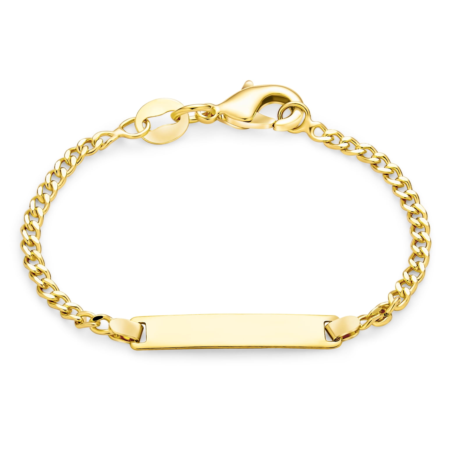 NAMEPLATE BRACELET Curb Chain Bracelet Link Chain Initial ID Bracelet -  Etsy | Bracelets for men, Mens gold bracelets, Gold plated bracelets