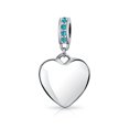 thumbnail image 1 of Bling Jewelry Womens Heart Dangle Bead Charm Crystal Aqua Blue March .925 Sterling Silver, 1 of 5