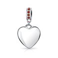 thumbnail image 1 of Bling Jewelry Womens Initial Monogram Crystal Heart Dangle Charm Bead Sterling Silver Birthstone, 1 of 6