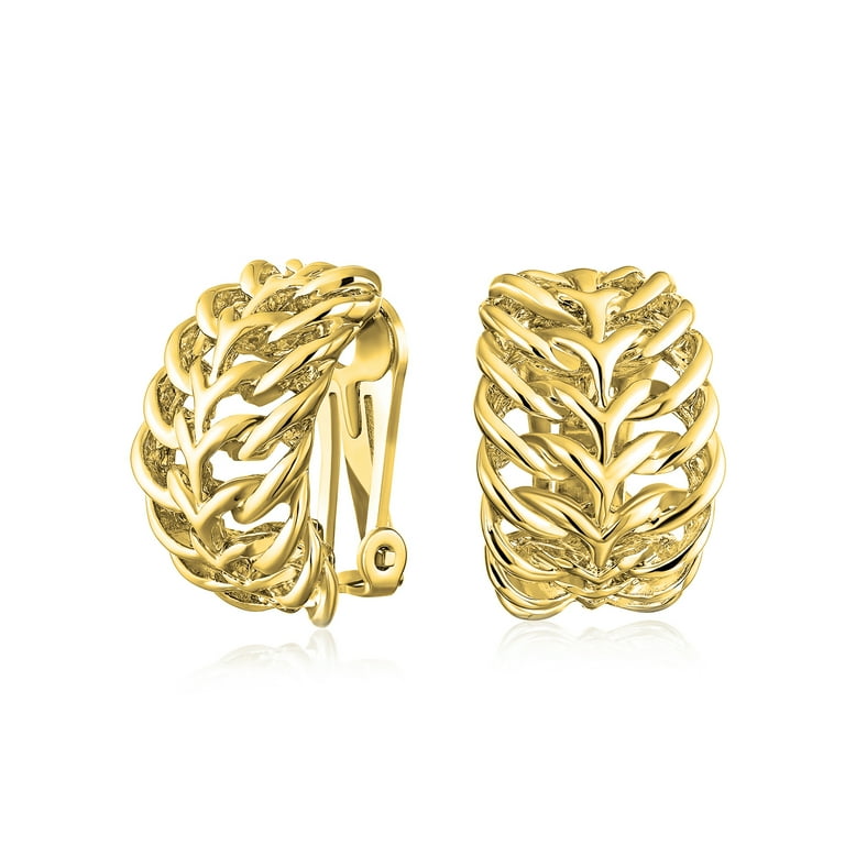 Gold plated clip on earrings discount