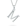 Bling Jewelry Womens Letter M Capital Initial Pendant Necklace Pave CZ