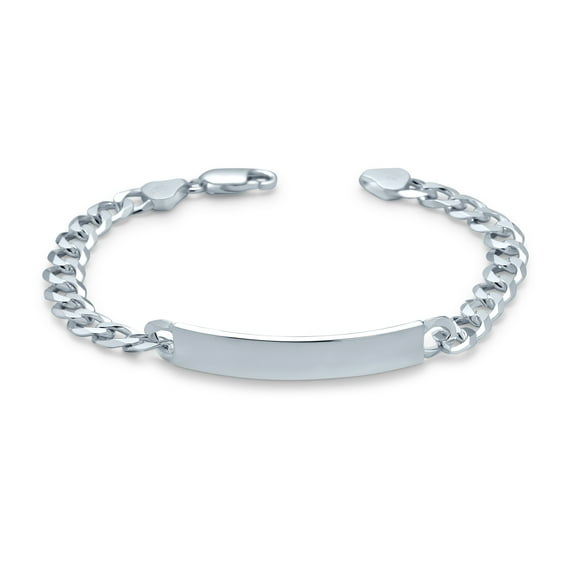 Bling Jewelry Mens ID Miami Cuban Curb Link Bracelet 6MM Sterling Silver Made in Italy 8.5 Inch
