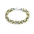thumbnail image 1 of Bling Jewelry Mens Biker Byzantine Chain Link Bracelet Black Silver Gold, 1 of 5