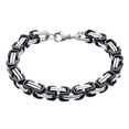 thumbnail image 1 of Bling Jewelry Mens Biker Byzantine Chain Link Bracelet Black Silver Gold, 1 of 5