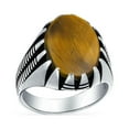 thumbnail image 1 of Bling Jewelry Mens Biker Jewelry Mens Silver Ring with Animal Claw and Gemstone Signet Handmade in Turkey, 1 of 6