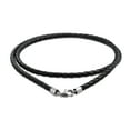 thumbnail image 1 of Bling Jewelry Mens Black Leather Braided Cords Necklace Pendant Sterling Silver Clasp 14", 1 of 5