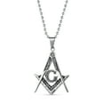 thumbnail image 1 of Bling Jewelry Mens Black Oxidized Freemason Masonic Symbol Pendant Necklace, 1 of 4