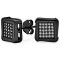 thumbnail image 1 of Bling Jewelry Mens Black  Square CZ Stud Earrings Men Silver, 1 of 5