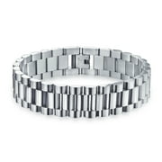 Bling Jewelry Mens Mens Classic Timeless Wide Panther Link Bracelet Stainless Steel 8 Inch