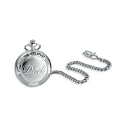 Bling Jewelry Mens Daddy Vintage Two Tone Dad Father Pocket Watch Silver Gold Plated