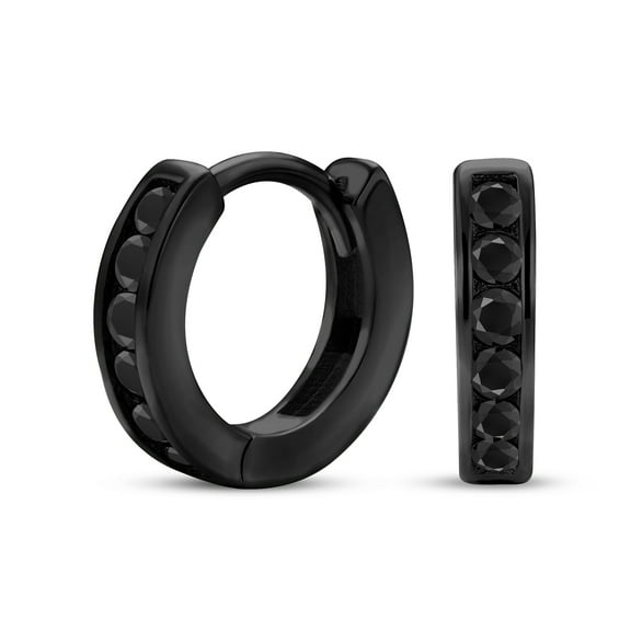 Bling Jewelry Mens Delicate Tiny CZ Hoop Earrings Rose Gold Plated Sterling Silver Multiple Colors