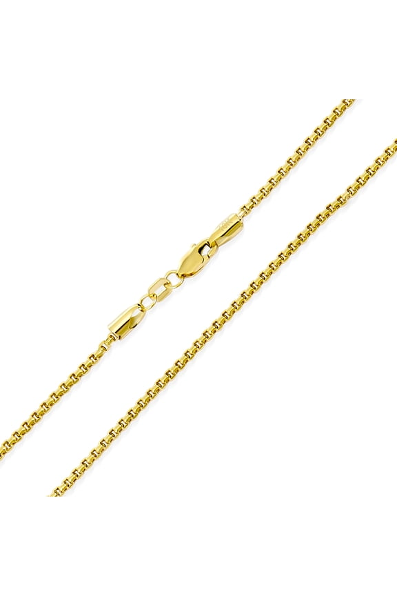 Mens GENUINE Yellow Real 10K Gold BOX Chain Necklace 100 Gauge Medium