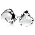 thumbnail image 1 of Bling Jewelry Mens Gothic   Dragon Claw Stud Earrings Aqua Blue Ball for Men Silver Tone, 1 of 5