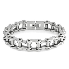 Bling Jewelry Mens Men's Bicycle Mechanic Link Chain Bracelet Silver Tone Stainless Steel 8.5"
