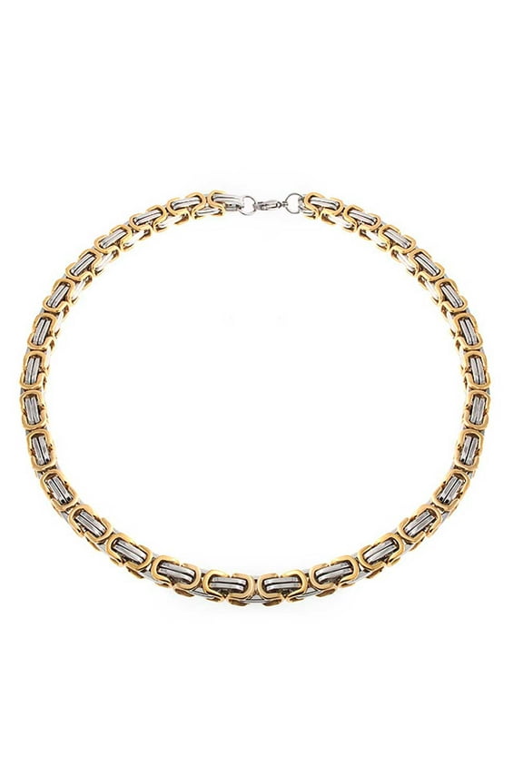Mens Mechanic Byzantine Biker Necklace for Men Black Gold Silver 20-30 Inch 8MM Chain