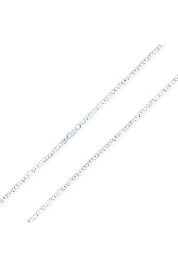 Mens Men's Heavy Sterling Silver Mariner Chain Necklace 4-9MM Unisex Made in Italy