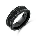 thumbnail image 1 of Bling Jewelry Mens Men's Titanium Wedding Band Mechanic Car Racer Tire Ring Matte Black Finish, 1 of 4