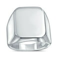 thumbnail image 1 of Bling Jewelry Mens  Large Rectangle Initial Monogram Signet Ring Polished Sterling Silver, 1 of 6