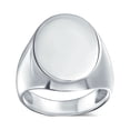 thumbnail image 1 of Bling Jewelry Mens Mens Silver Ring: Engravable Sterling Silver Oval Signet with Initial Monogram, 1 of 5