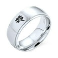 thumbnail image 1 of Bling Jewelry Mens Celtic Shamrock Lucky Four Leaf Clover Band Ring Matte Silver Tone Stainless Steel, 1 of 4