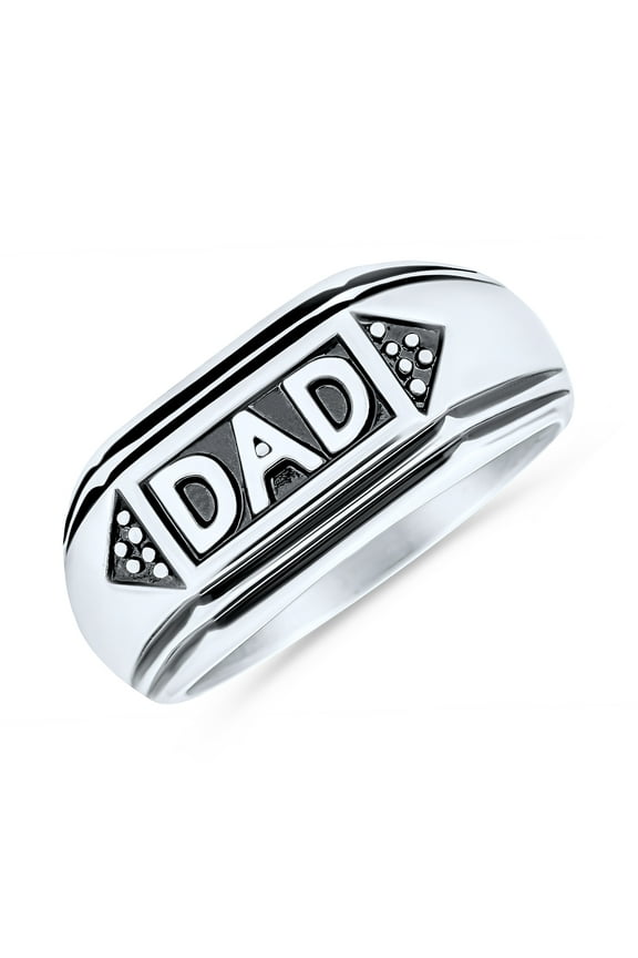 Mens Mens Stainless Steel Word Statement Band Signet DAD Ring for Father's Day Gift