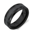 thumbnail image 1 of Bling Jewelry Mens Plain Titanium Wedding Band Ring Beveled Gunmetal Black Plated 8MM, 1 of 4
