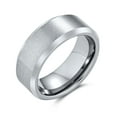 thumbnail image 1 of Bling Jewelry Mens Plain Titanium Wedding Band Ring Beveled Gunmetal Silver Plated 8MM, 1 of 6