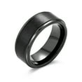 thumbnail image 1 of Bling Jewelry Mens Plain Titanium Wedding Band Ring Beveled Gunmetal Black Plated 8MM, 1 of 5