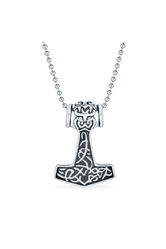 Mens Protection Amulet Celtic Knot Viking Necklace Thors Hammer Pendant for Men