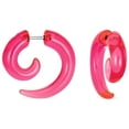 thumbnail image 1 of Bling Jewelry Mens Round Pink Swirl Spiral Tribal Ear Plug Taper Earrings Acrylic Resin Steel, 1 of 5