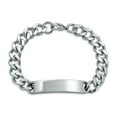 thumbnail image 1 of Bling Jewelry Mens Silver Tone Cuban Link Chain ID Bracelet for Men Stainless Steel Various Sizes, 1 of 6